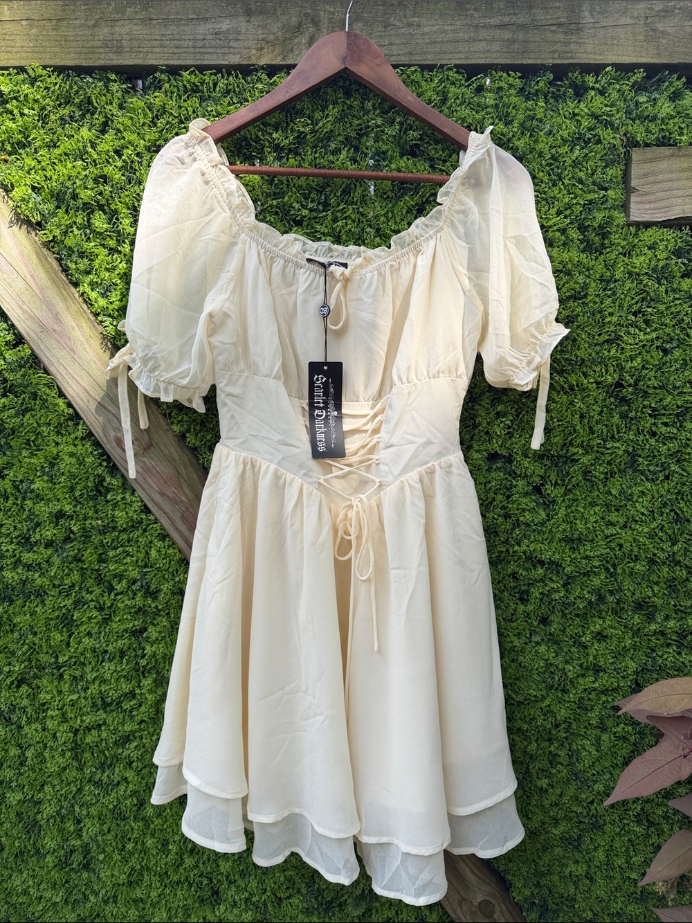 NWT Scarlet Darkness Lace Up Front Romantic Dress